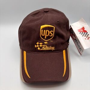 UPS Checkered Logo Dale Jarrett #88 NASCAR Brown/Gold Racing Collectible Hat